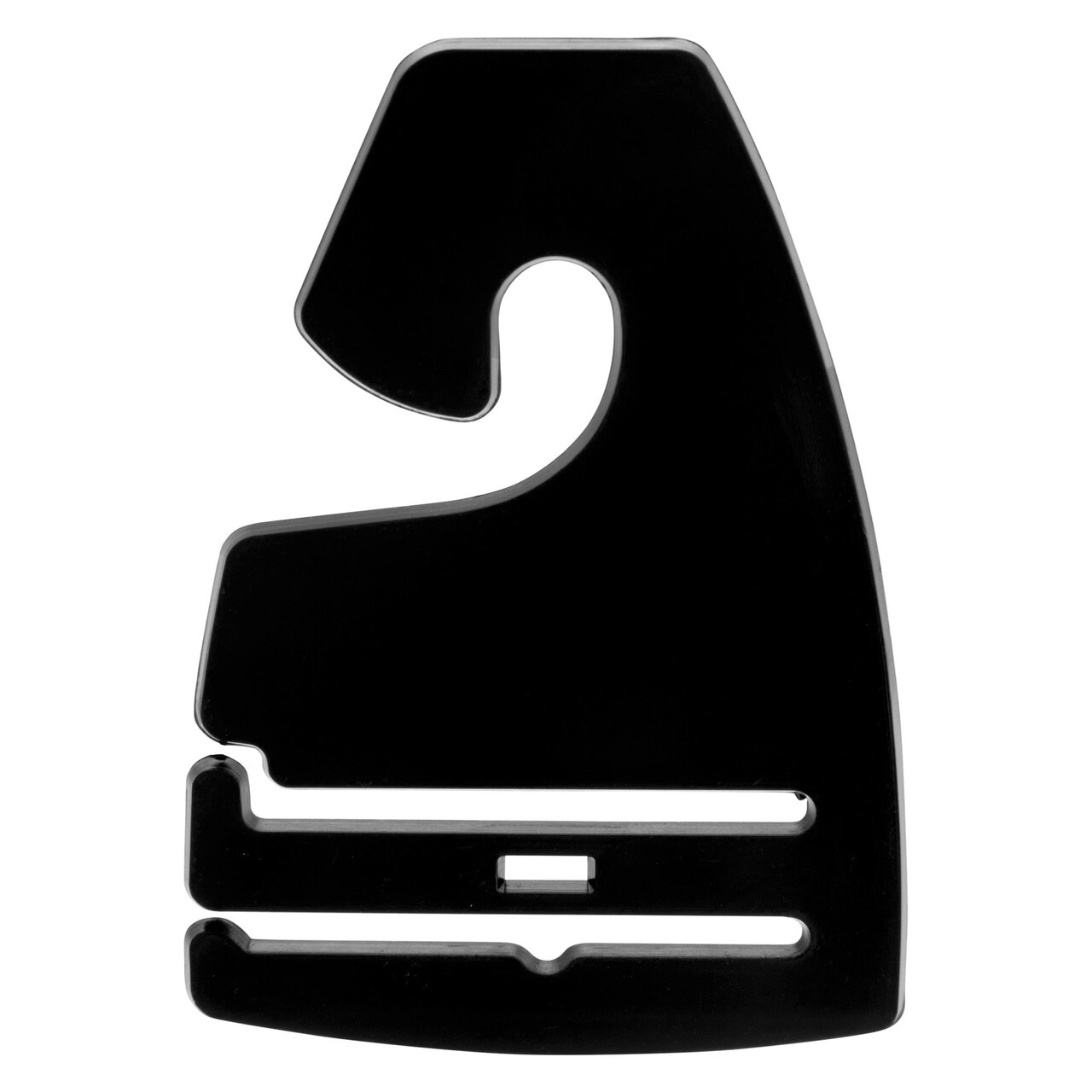 100 Pack Plastic Tie Hangers for Men, Closet, Standard Size Retail Hangers for Necktie Display, Black (2 x 2.8 In)